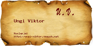 Ungi Viktor névjegykártya